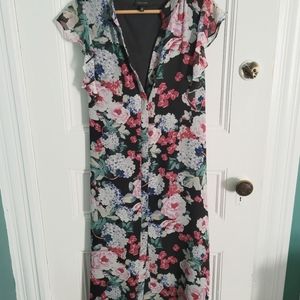 Who What Wear Floral Button-Down Dress